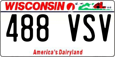 WI license plate 488VSV