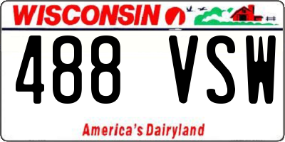 WI license plate 488VSW