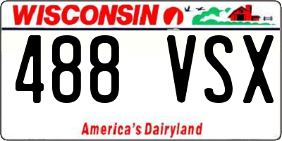 WI license plate 488VSX