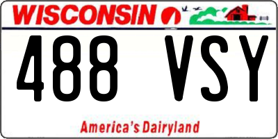 WI license plate 488VSY