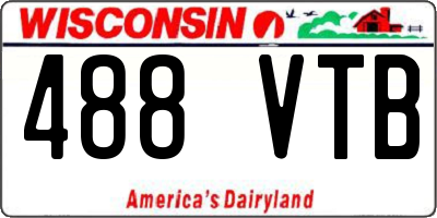 WI license plate 488VTB