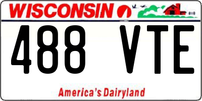 WI license plate 488VTE