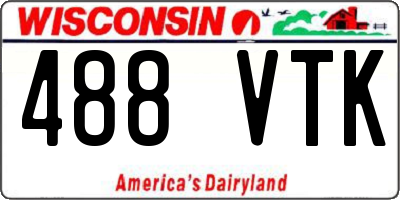 WI license plate 488VTK