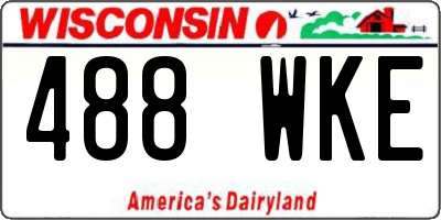 WI license plate 488WKE