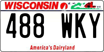 WI license plate 488WKY