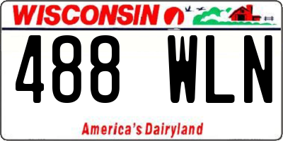 WI license plate 488WLN