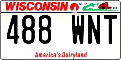 WI license plate 488WNT