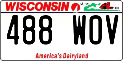 WI license plate 488WOV