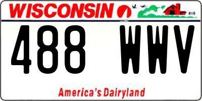 WI license plate 488WWV