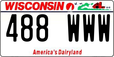 WI license plate 488WWW