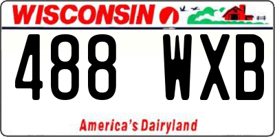 WI license plate 488WXB