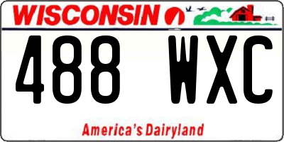 WI license plate 488WXC