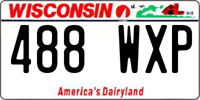 WI license plate 488WXP