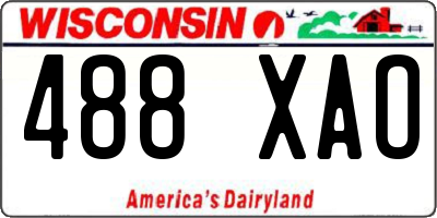 WI license plate 488XAO