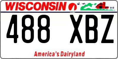 WI license plate 488XBZ