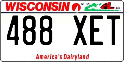 WI license plate 488XET