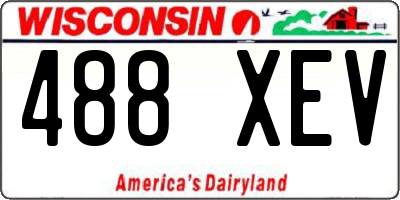WI license plate 488XEV