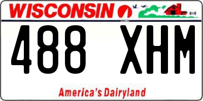 WI license plate 488XHM