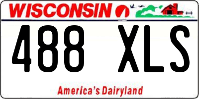 WI license plate 488XLS