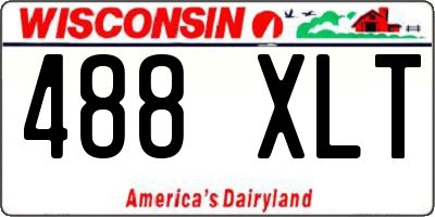 WI license plate 488XLT