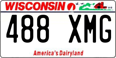 WI license plate 488XMG