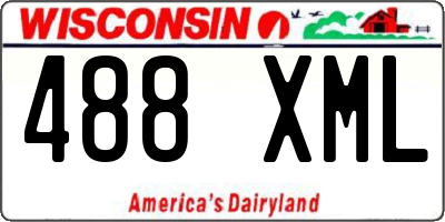 WI license plate 488XML