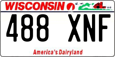 WI license plate 488XNF