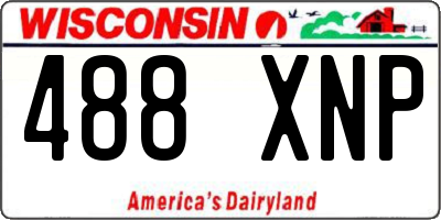 WI license plate 488XNP