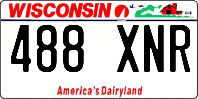 WI license plate 488XNR