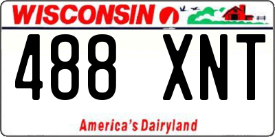 WI license plate 488XNT