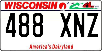 WI license plate 488XNZ