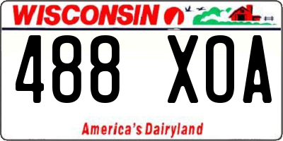 WI license plate 488XOA