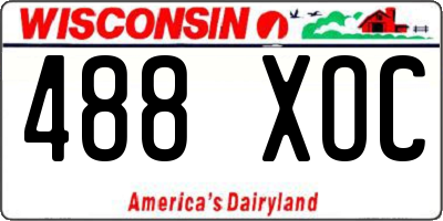 WI license plate 488XOC