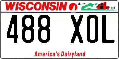 WI license plate 488XOL