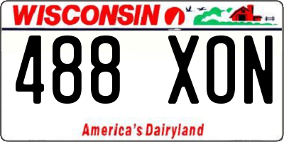 WI license plate 488XON