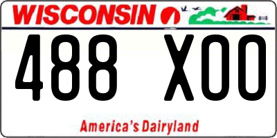 WI license plate 488XOO