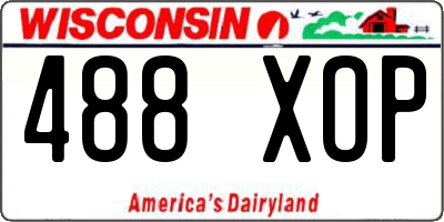 WI license plate 488XOP