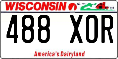 WI license plate 488XOR