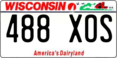 WI license plate 488XOS