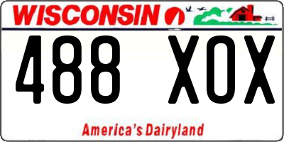 WI license plate 488XOX