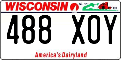 WI license plate 488XOY