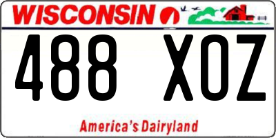 WI license plate 488XOZ