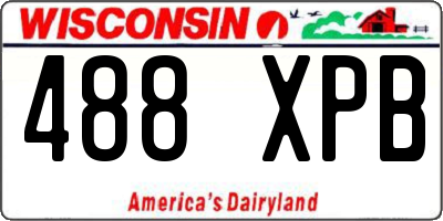 WI license plate 488XPB