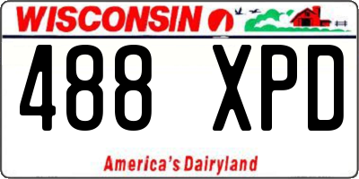 WI license plate 488XPD