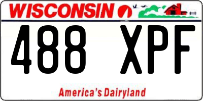 WI license plate 488XPF