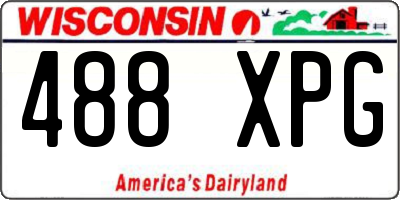 WI license plate 488XPG