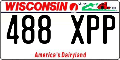 WI license plate 488XPP