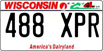WI license plate 488XPR