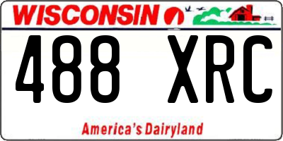 WI license plate 488XRC