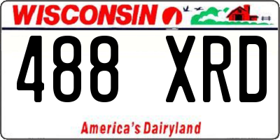 WI license plate 488XRD